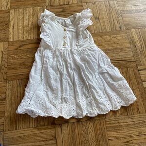 H&M White Baby Dress Eyelet 12 months
